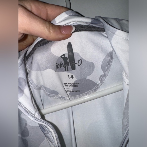 Galloway Camo Performance 1/4 Zip, Size: 14 Golf White and Gray - Picture 2 of 4